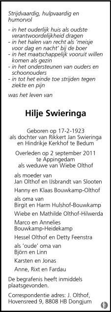 hilje swieringa in 2011.